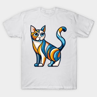 Pop art cat illustration. cubism cat illustration T-Shirt